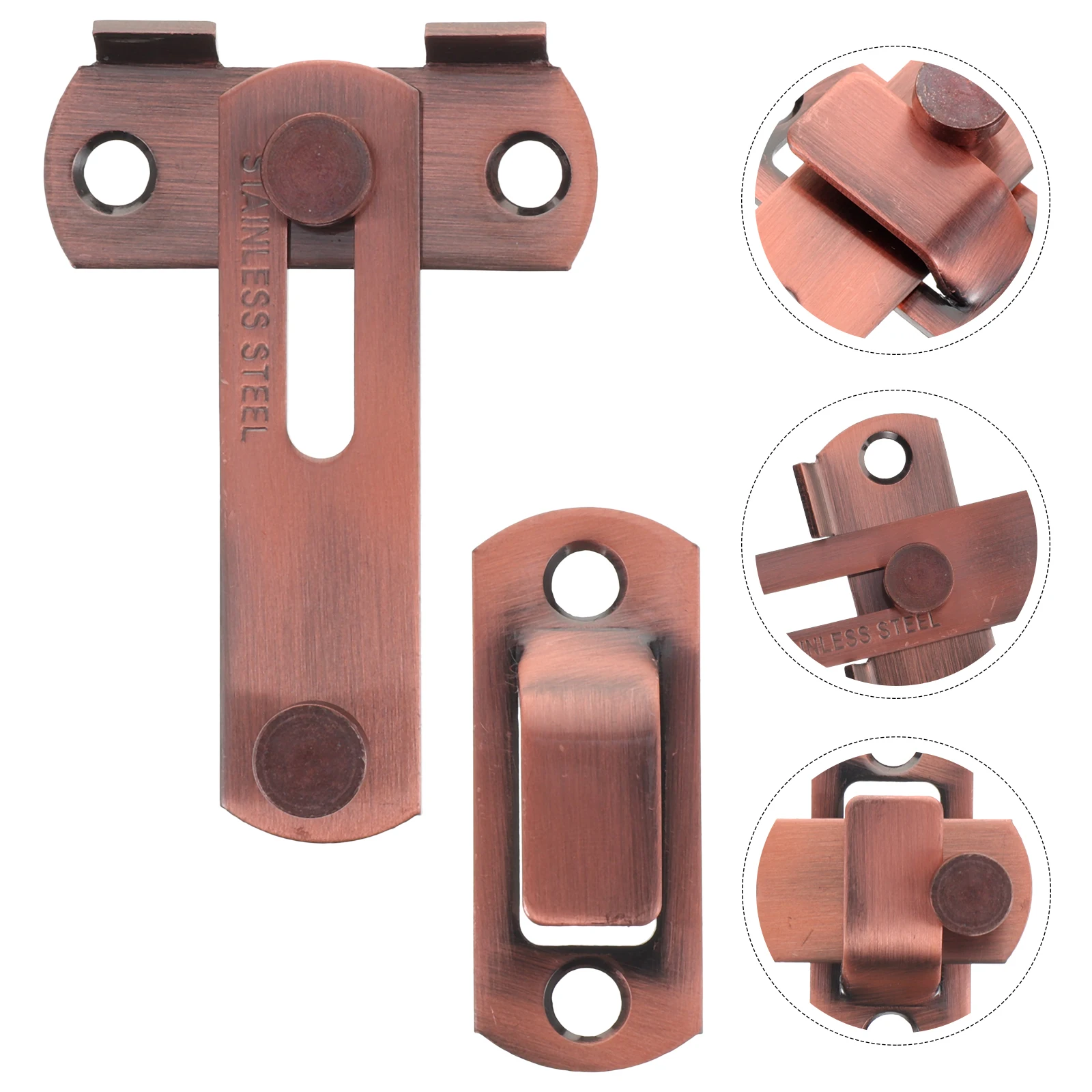 

2 Sets 180 Degree Stainless Steel Barn Door Lock Durable Safety Latch For Fence Gate Cabinet Wood Screen Sliding Garage Door