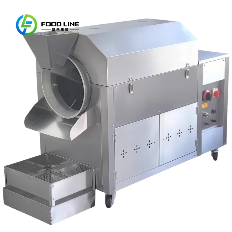 Customized size Stainless steel cocoa bean roaster peanut walnut roaster corn chestnut roaster