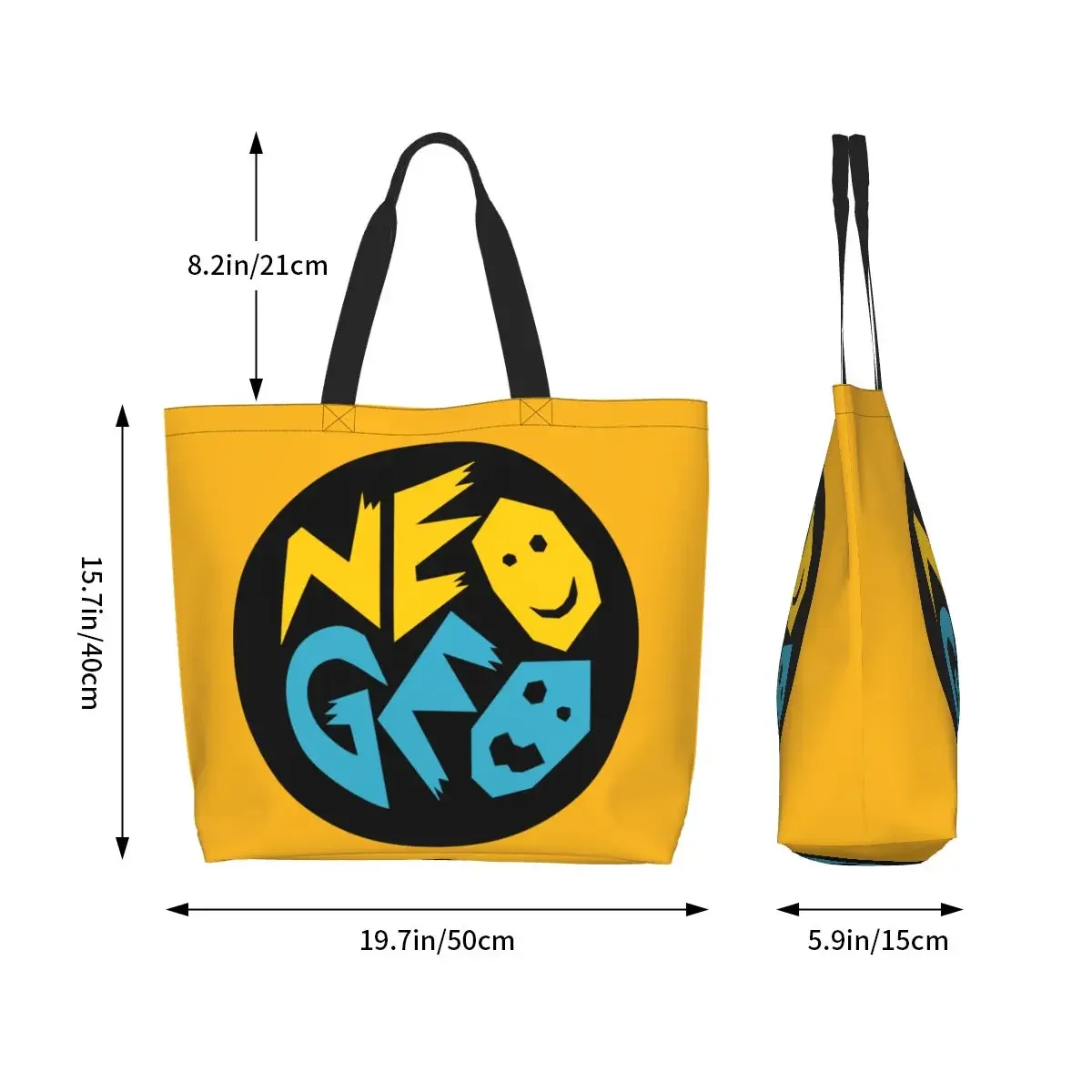 Neogeo อาเขตร้านขายของชําถุงช้อปปิ้ง Kawaii พิมพ์ผ้าใบ Shopper Tote กระเป๋าสะพายขนาดใหญ่ความจุกระเป๋าถือแบบพกพา