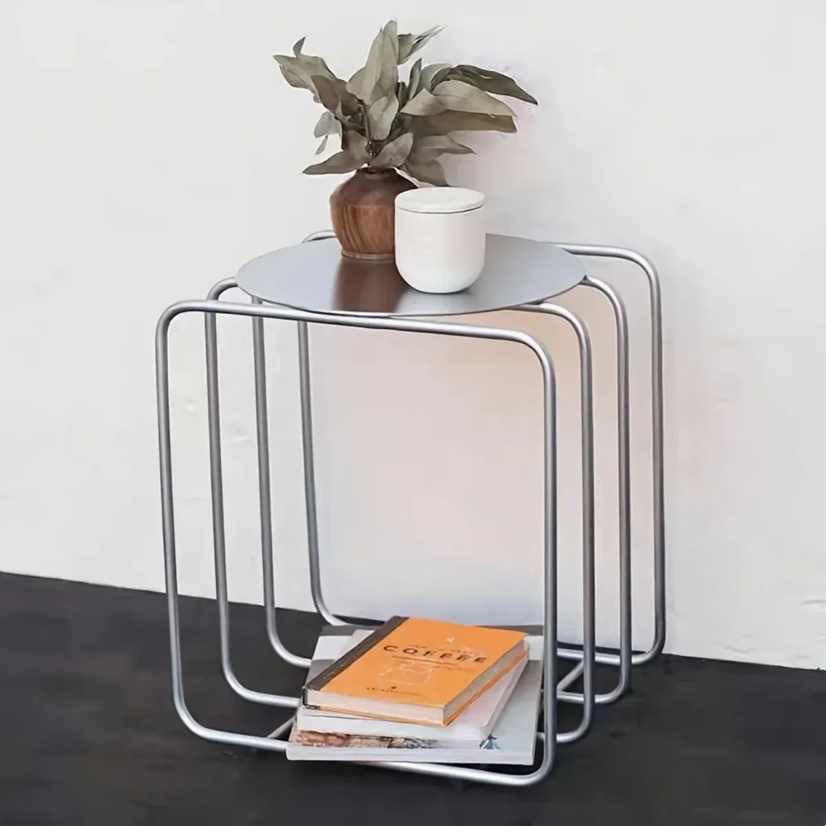 Minimalist Iron Art Multi-Functional Table Sofa Side Shelf Coffee Table Bookcase for Home Office Decor