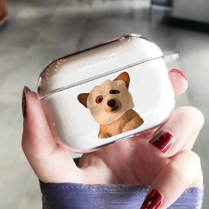 Zabawne etui na słuchawki AirPods z motywem psa rasy Corgi, przezroczyste, na AirPods 4, 3, Pro 3, 2, przezroczysta osłona na Airpod 2, 3, ochronne akcesorium, pokrowiec.