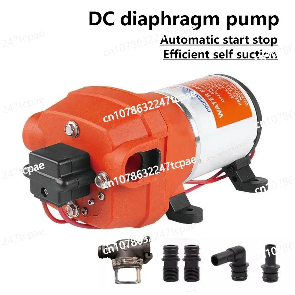 12V 24V 12.5LPM 17LPM Industrial Diaphragm Pump Self Suction Pump Automatic Start Stop Booster Pump Yacht  Flushing Car