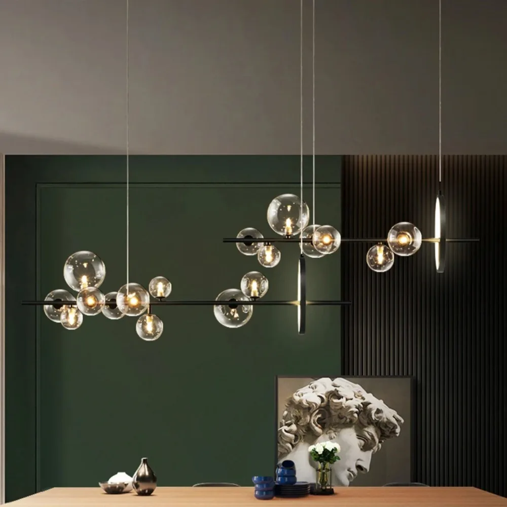 

Nordic Bubble Ceiling Chandelier for Dining Living Room Kitchen Bedroom Black Led Lighting Decoration Luminaire Suspension Lamp