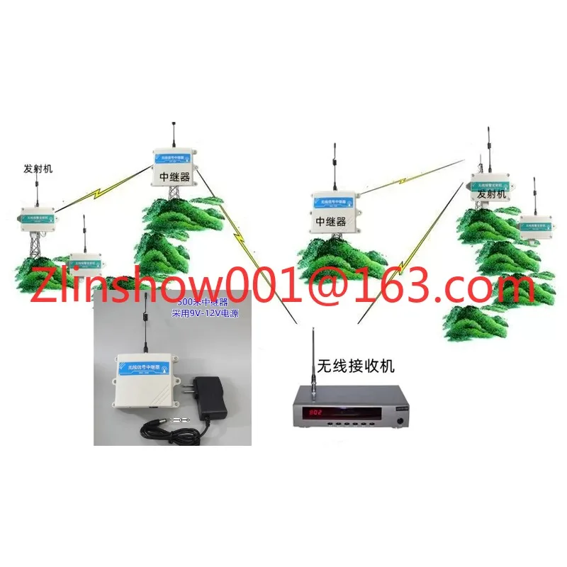 500M Wireless Repeater 315MHz 433MHz Wireless Alarm Pager Electric Gate Signal Amplifier