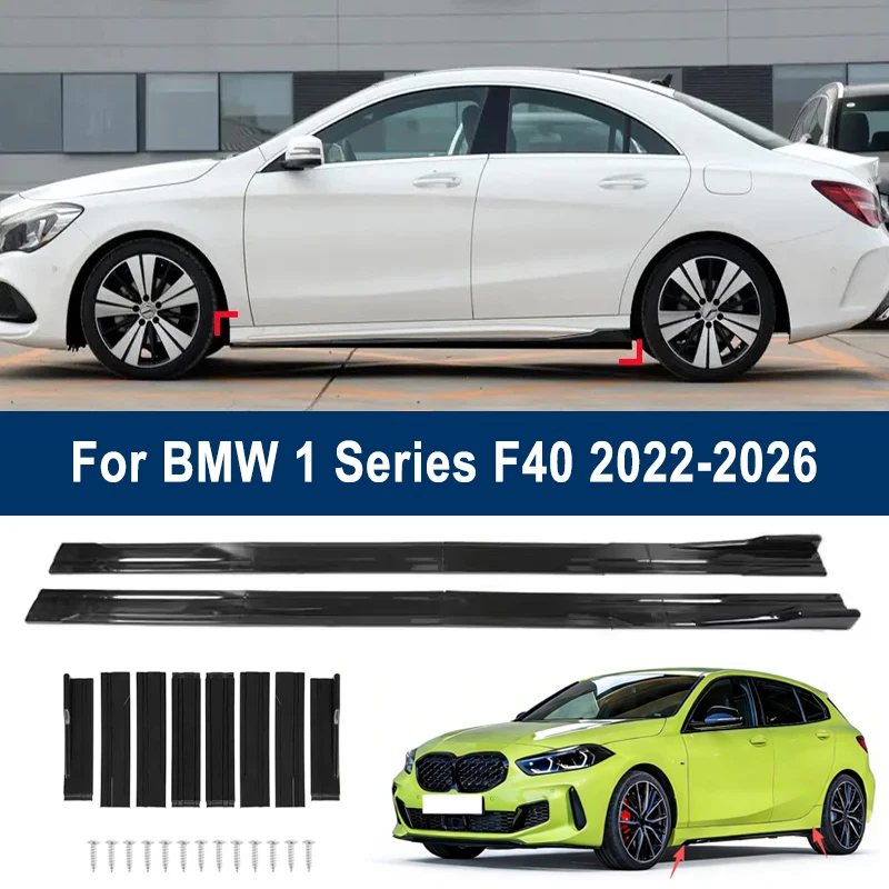 For BMW 1 Series F40 2022-2026 2023 Car Side Skirt Splitters Extended Side Spoiler Sport Body Kit Bumper Lip Modified Parts 8Pcs