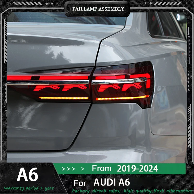 

Car Through Tail Lights For AUDI A6 C8 A6L 2019-2023 new style LED Taillamp Rear Brake Lights Starlink Cross Taillight Accembly