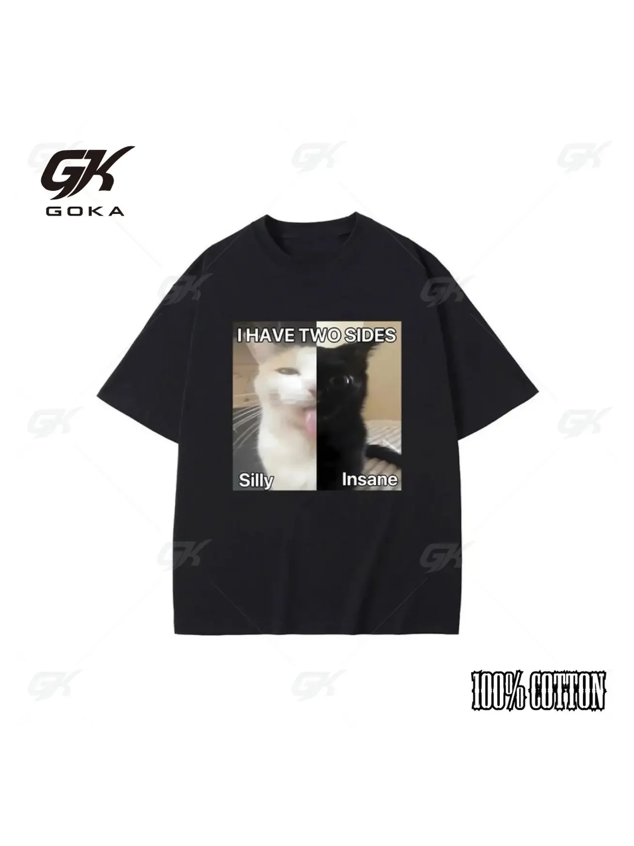 

Лето I Have Two Sides Silly Insane Cat Meme Мужчины Женщины Футболка Забавные животные Новинки Футболка Хлопок Идея подарка Одежда