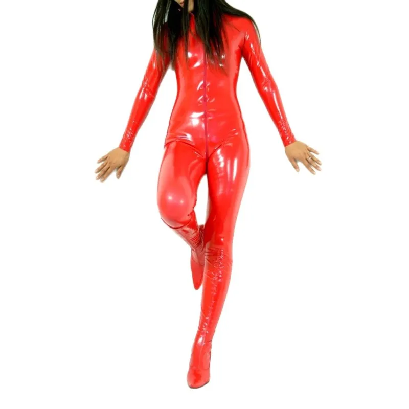 Tuta da donna Sexy in catsuit metallizzato lucido Dress Up collant fantasia abbigliamento senza piedi e senza calzini scarpe