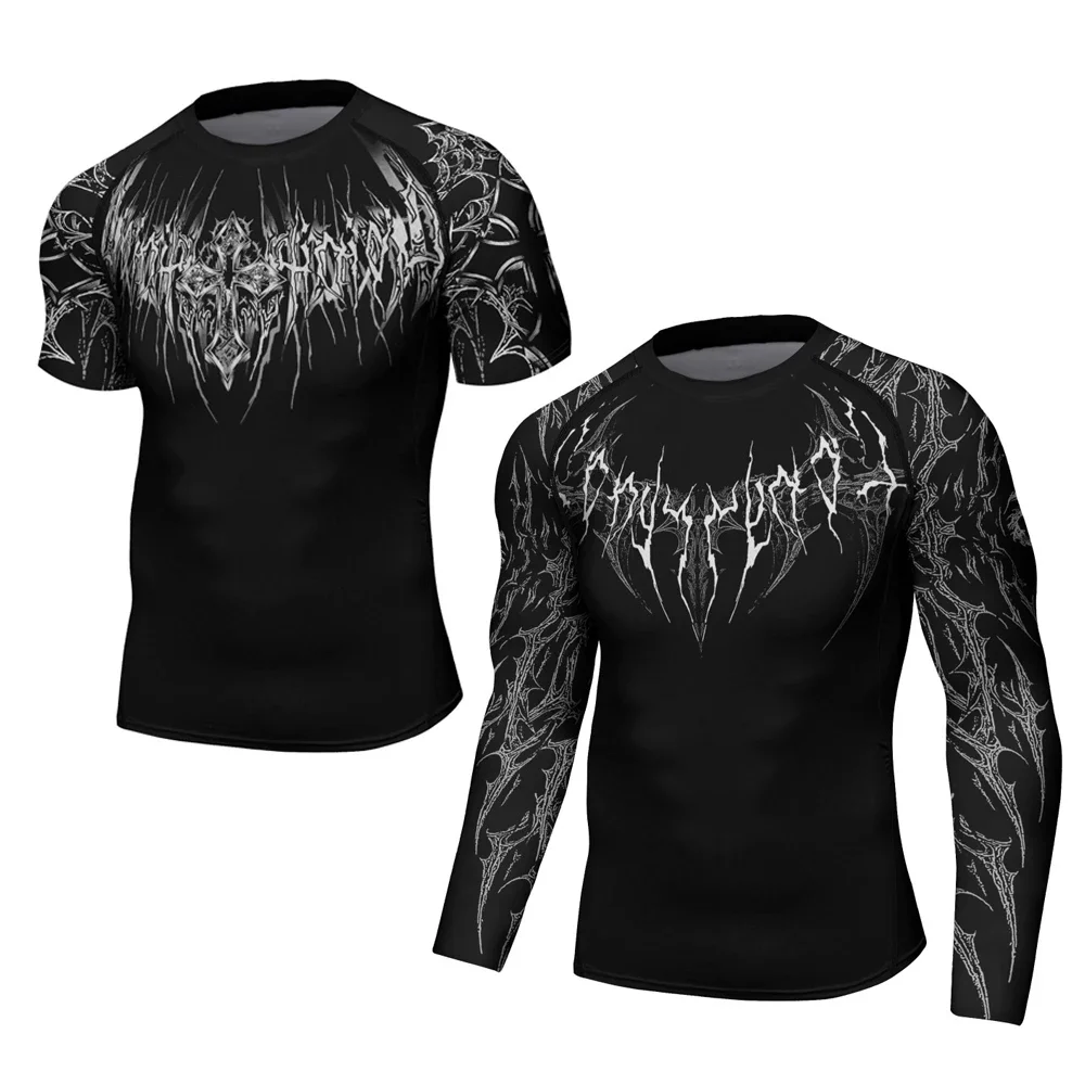 

MMA BJJ Compression T-Shirt Men's Boxing Jersey Muay Thai Running Workout Shirt Fitness Gym Clothing Kickboxing Jiu Jitsu Shirts
