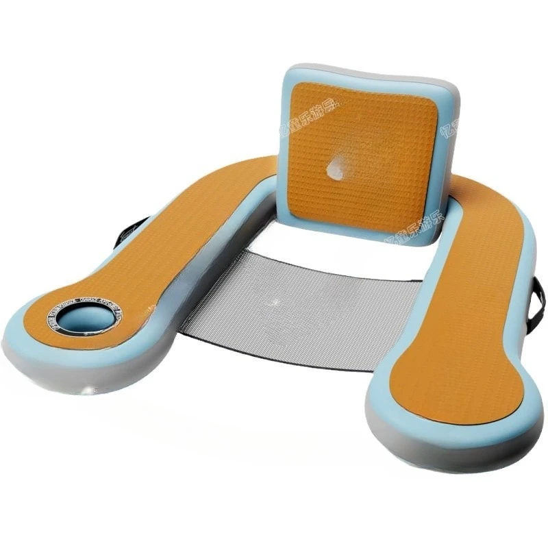 Inflatable floating table with built-in cup holder bar floating row pool party floating mat