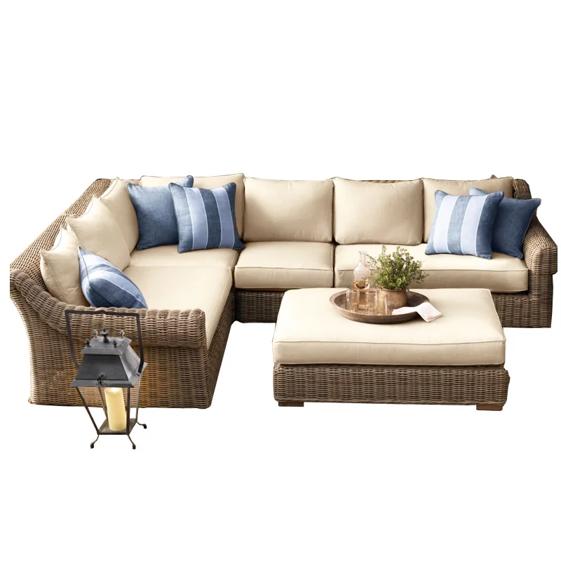 

Диван из плетения лозы, комнатный диван, комбинированный садовый диван с имитацией лозы, диван для гостиной, креативная мебель из лозы