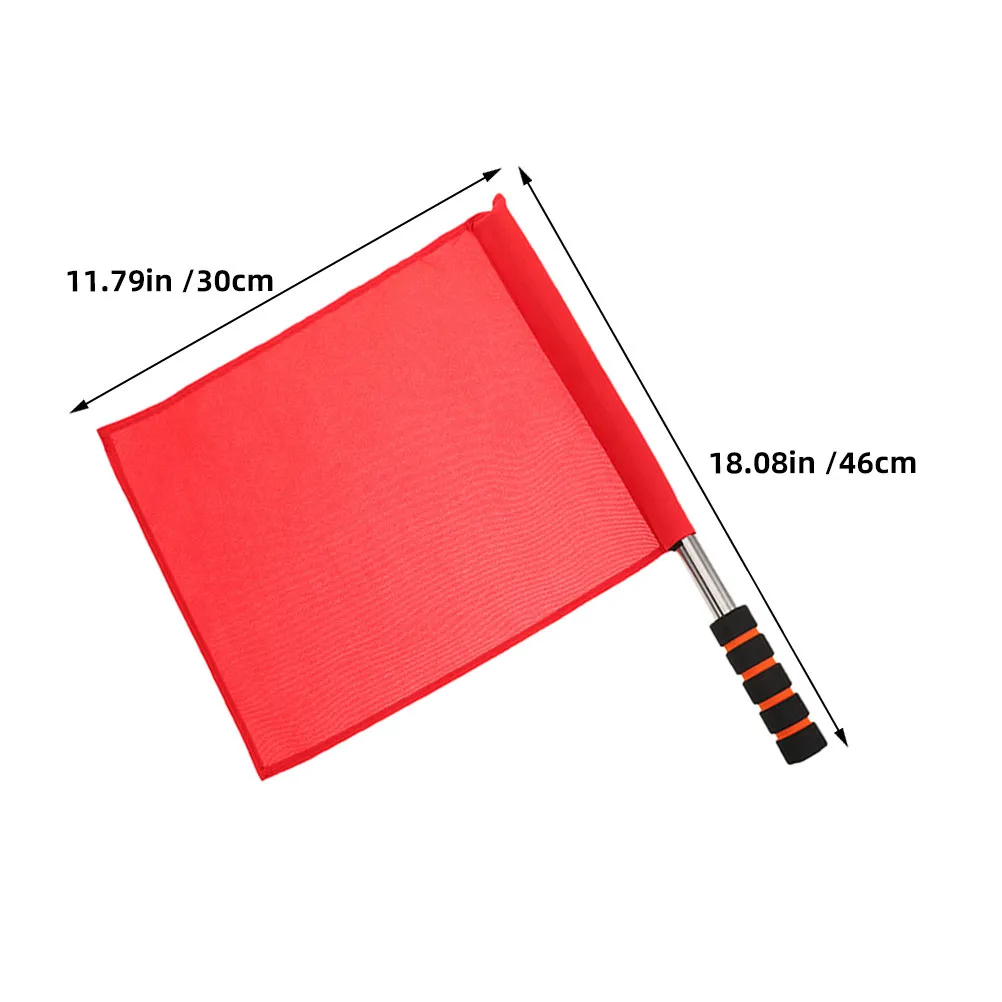 6Pcs Referee Signal Flags High Visibility Red White Soccer Assistant Linesman Handheld Flags Official Competition Sports