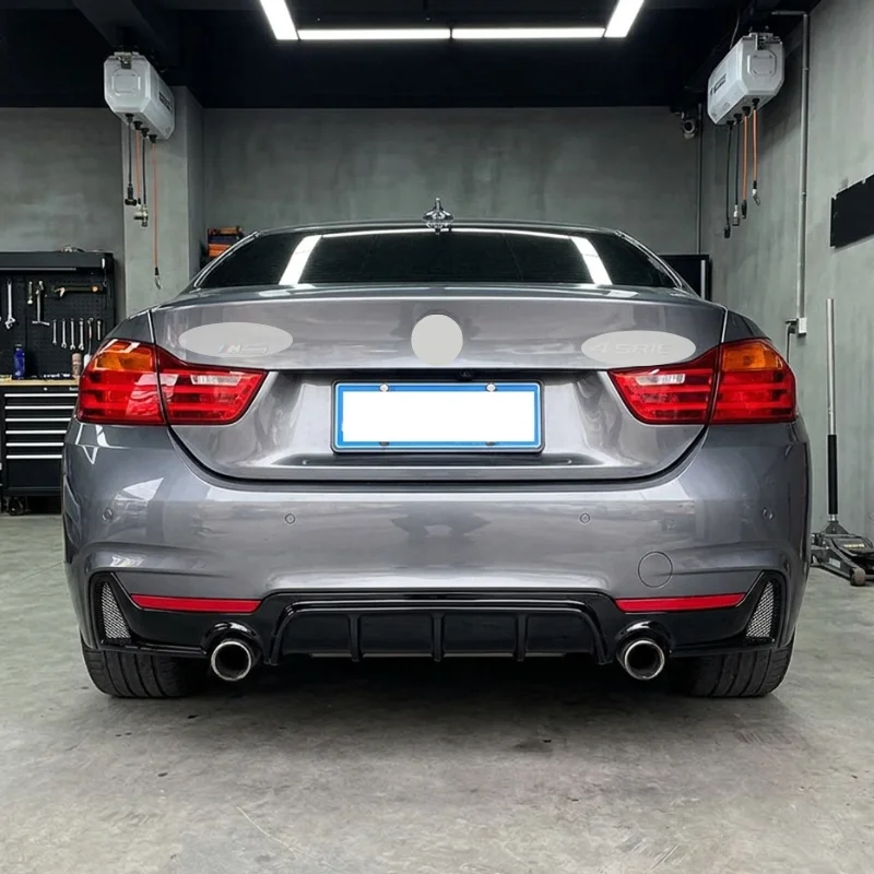 Heckdiffusorlippe für BMW F32 F33 F36 435i 2014-2020 M Sport 4er Serie Carbon-Optik ABS-Schutzplatte Spoiler Splitter