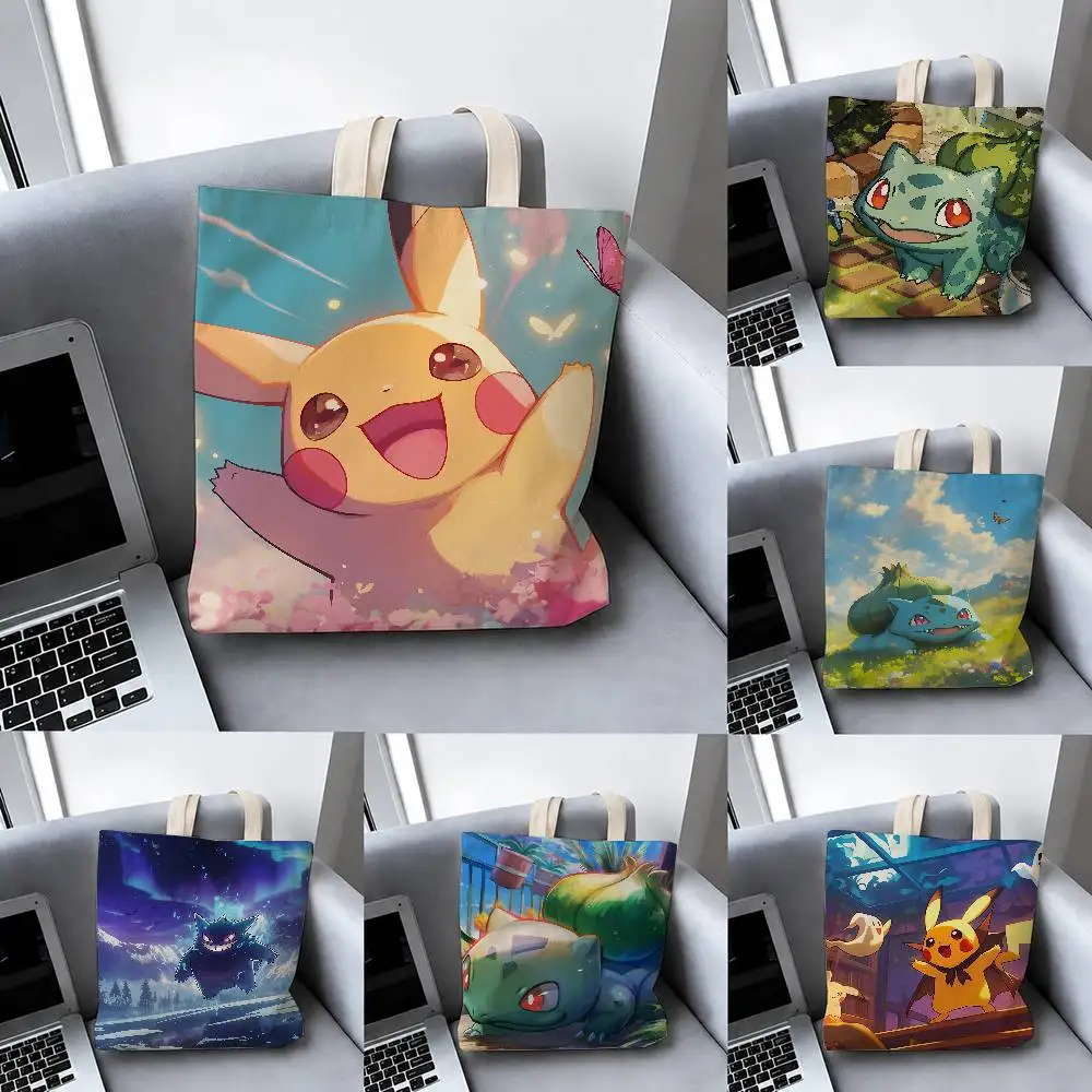 Pokemon Paradox Pokemon Storage Bags Tote Bag Travel Summer Beach Shoulder Bag Reusable Grocery Shopping Bag Anime Artwork