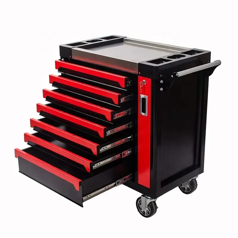 Auto Repair Shop OEM Seven Drawer Lockable Red Steel 279 Tool Set Heavy Duty Iron Toolbox
