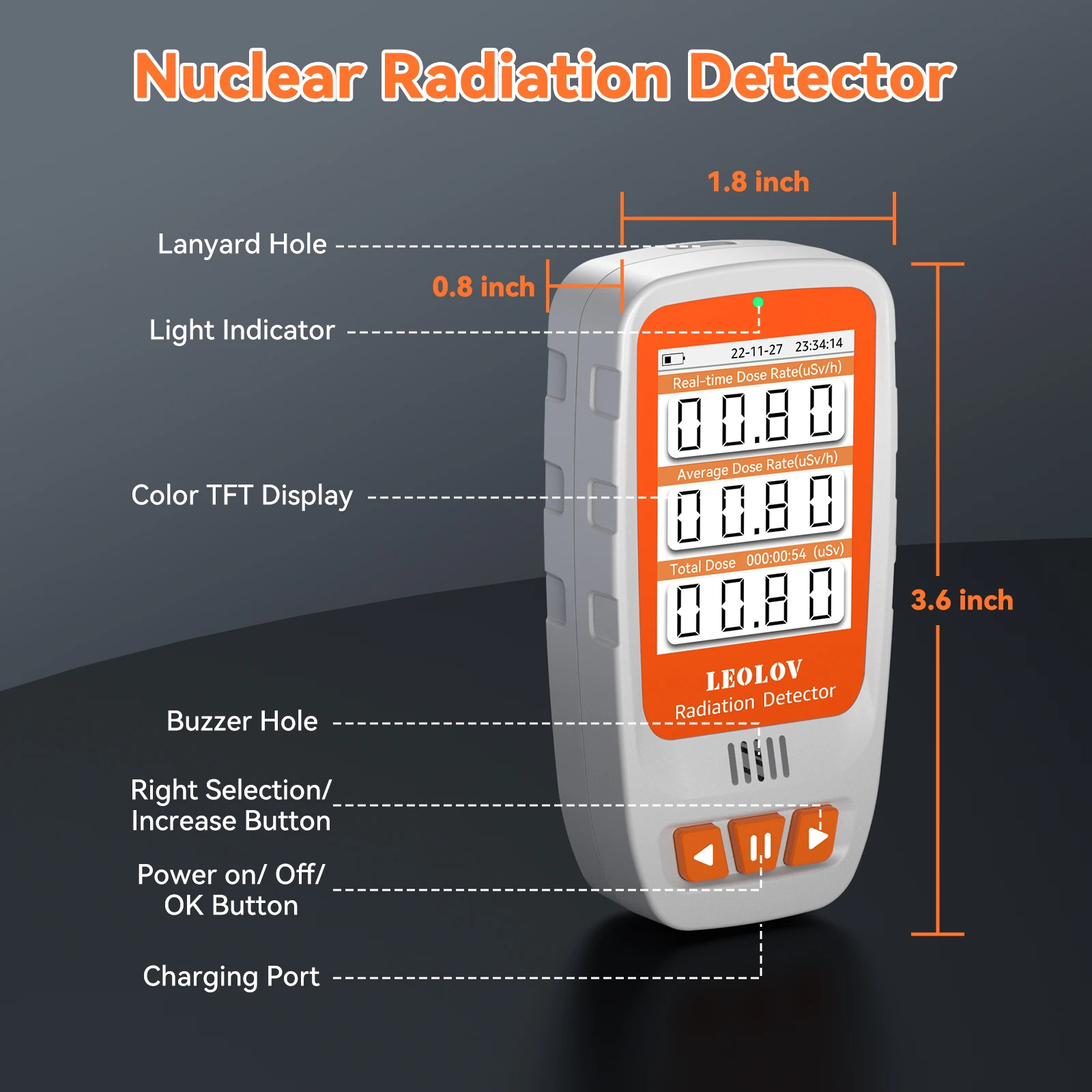 HFS20 contatore Geiger dosimetro per radiazioni nucleari Beta Gamma yinfrarexray Tester con rilevatore di radiazioni personali con allarme sonoro LCD