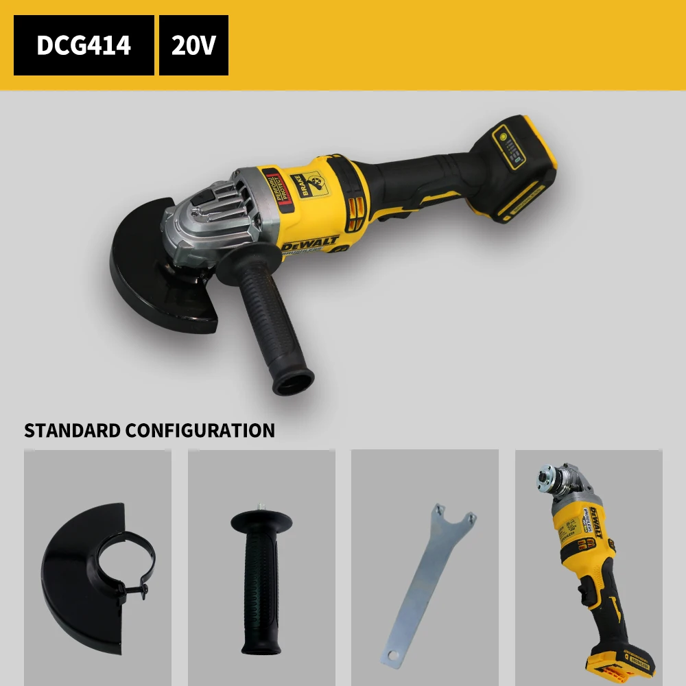 Imagem -03 - Dewalt-moedor de Ângulo de Lítio Elétrico de Alta Potência Industrial Máquina sem Escova Recarregável Ferramentas de Perfuração sem Fio 100 mm 125 mm 150 mm