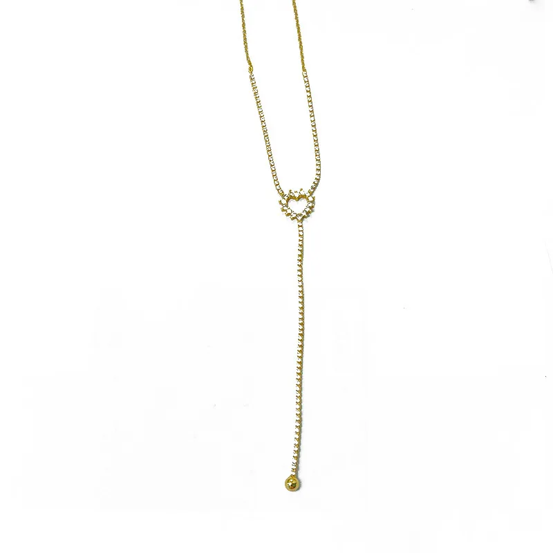 Liebe Quaste Kristalle Anhänger Legierung Schlüsselbein Kette Frauen Licht Luxus Personalisierte Halsketten Mode Schmuck – Detail 5