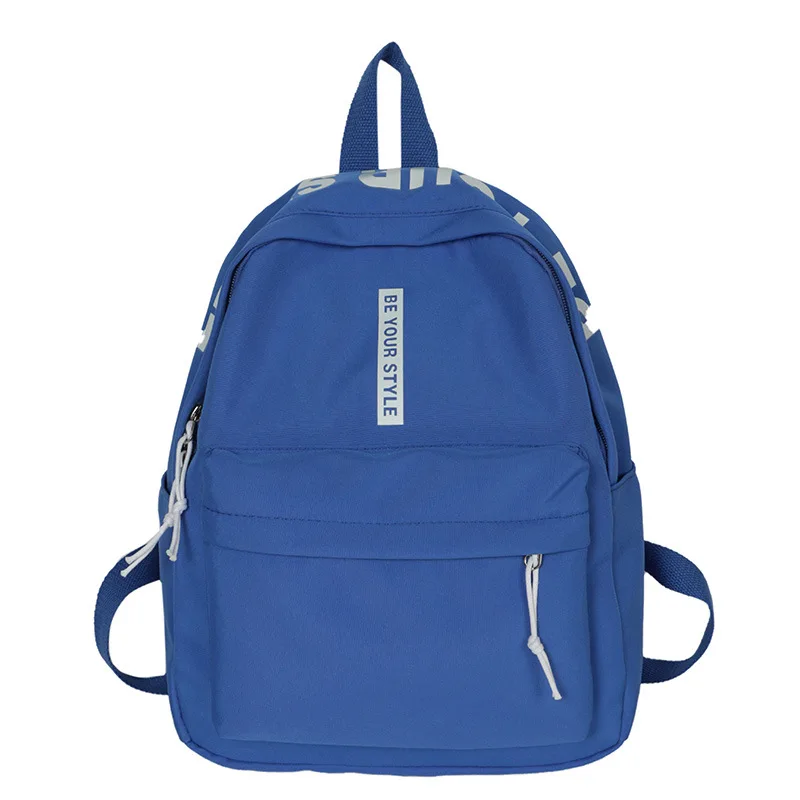 Women Backpack Korean Solid Colour Nylon Backpack Outdoor Waterproof Lightweight Travel Mini Backpack College Student Schoolbag