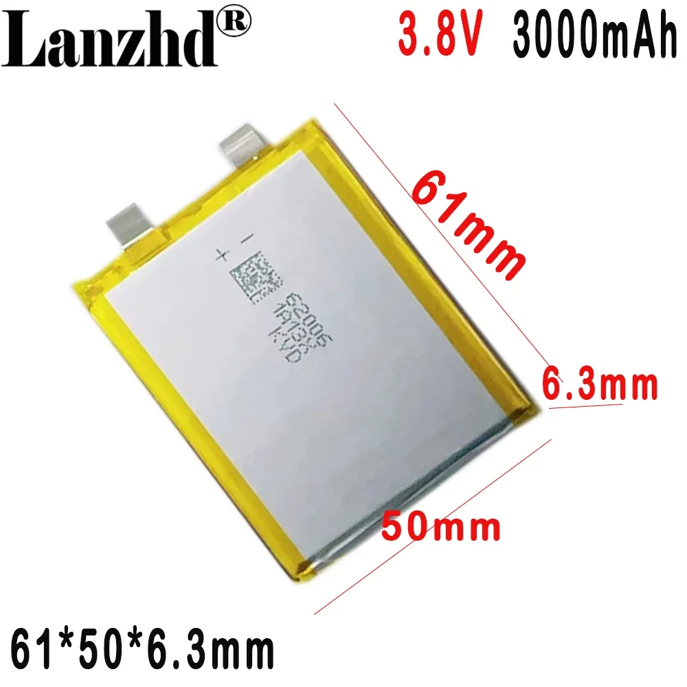 Polymer lithium battery 635061 3000mAh For Built-in battery 3.8V High voltage fast charge mobile power notebook