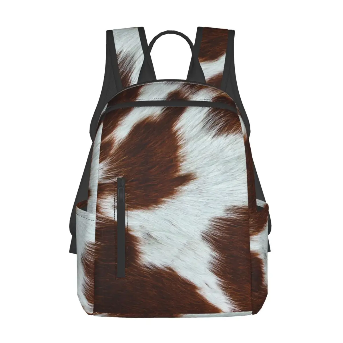 Stylish Cow Fur Cowhide Texture Cow Skin Print Pattern Backpack Daypack Large Capacity Boy Girl BookBag School Bag Shoulder Bags