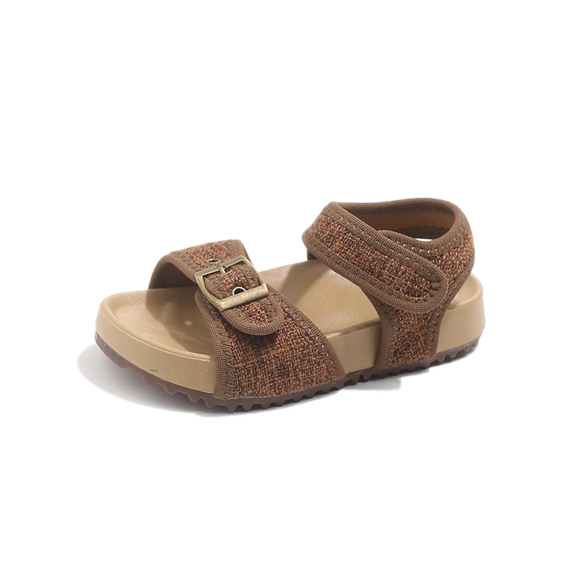 Children Fashion Candy Color Sandals Girls Comfortable Cloth Upper Princess Sandals Baby Cute Buckle Design Summer Shoes