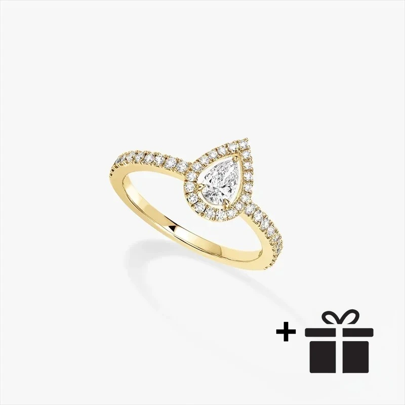 

A high-quality pear-cut diamond ring set with S 925 sterling silver in 2025, a fashionable and luxurious jewelry gift for women