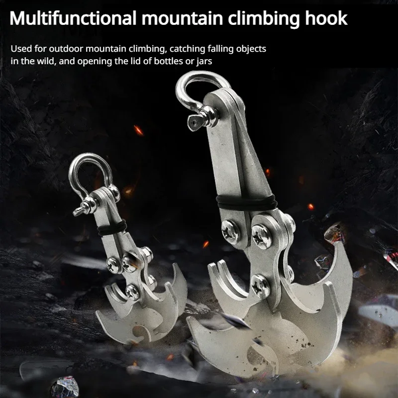 1PC Outdoor Climbing Gravity Hook Stainless Steel Survival Folding Escape Hook Climbing Heavy Claw Flying Tiger Hook
