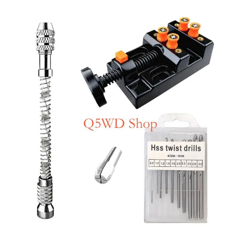 Q5WD 10Pcs Portable Practical Hand Drill Bit Silver Tool Chuck Drill Bit Drilling