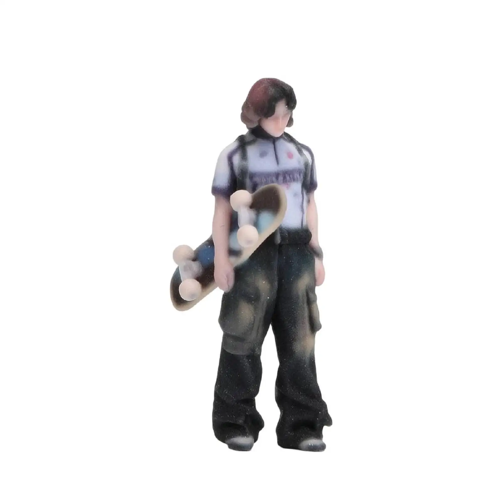 Hand Painted Skateboarding D Resin Figure 2 7cm Tiny Diorama Model for Creative Desk Display Miniature Collectibles