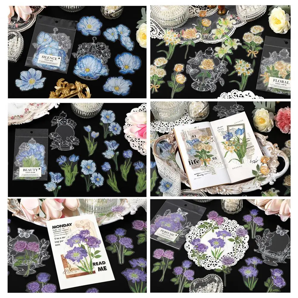 DIY Removeable Peony Retro Wall Scrapbooking Decals Refrigerator Decals