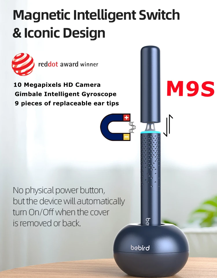 Bebird M9S Ear Cleaning Endoscope Camera 3.5 mm Wifi Otoscope Smart Visual Ear Stick Health Care Ear Care