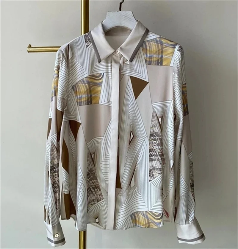 FANIECES S-3XL Vintage Print Women Blouses Runway Baroque Elegant Office Ladies Long Sleeve Shirts Tops Blusas De Mujer Блуз - Image 4