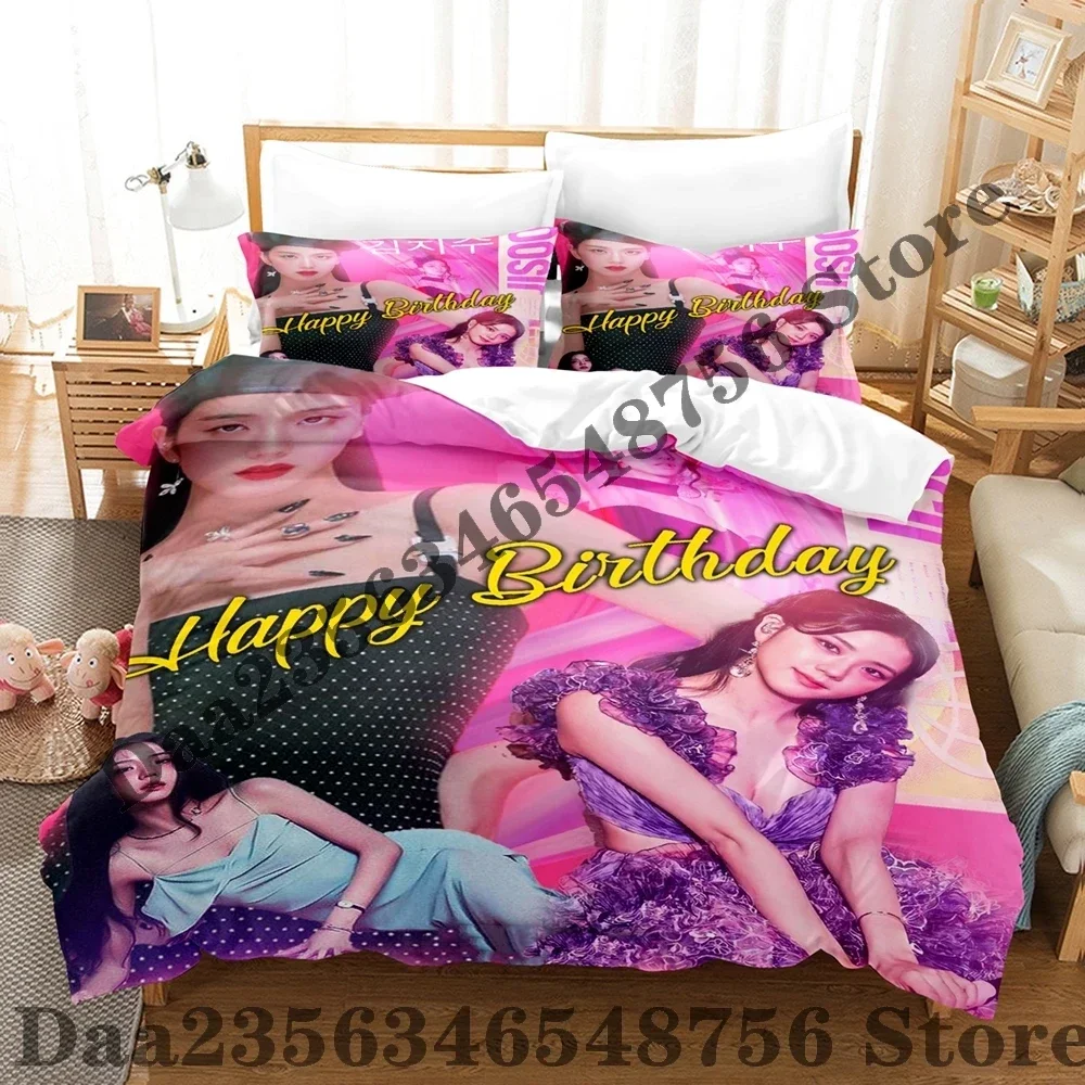 New JENNIE Ruby Bedding Set Single Twin Full Queen King Size Bed Set Adult Kid Bedroom Duvetcover Sets Anime Bed