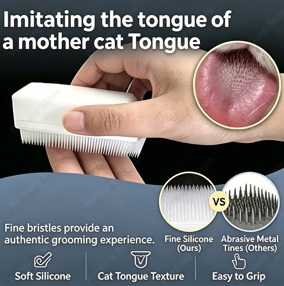 New Cat Dog Massage Brush Pet SpecialBrush Multifunctional Dust Removal SpongeCleaning Brush Simulated Cat Tongue Comb