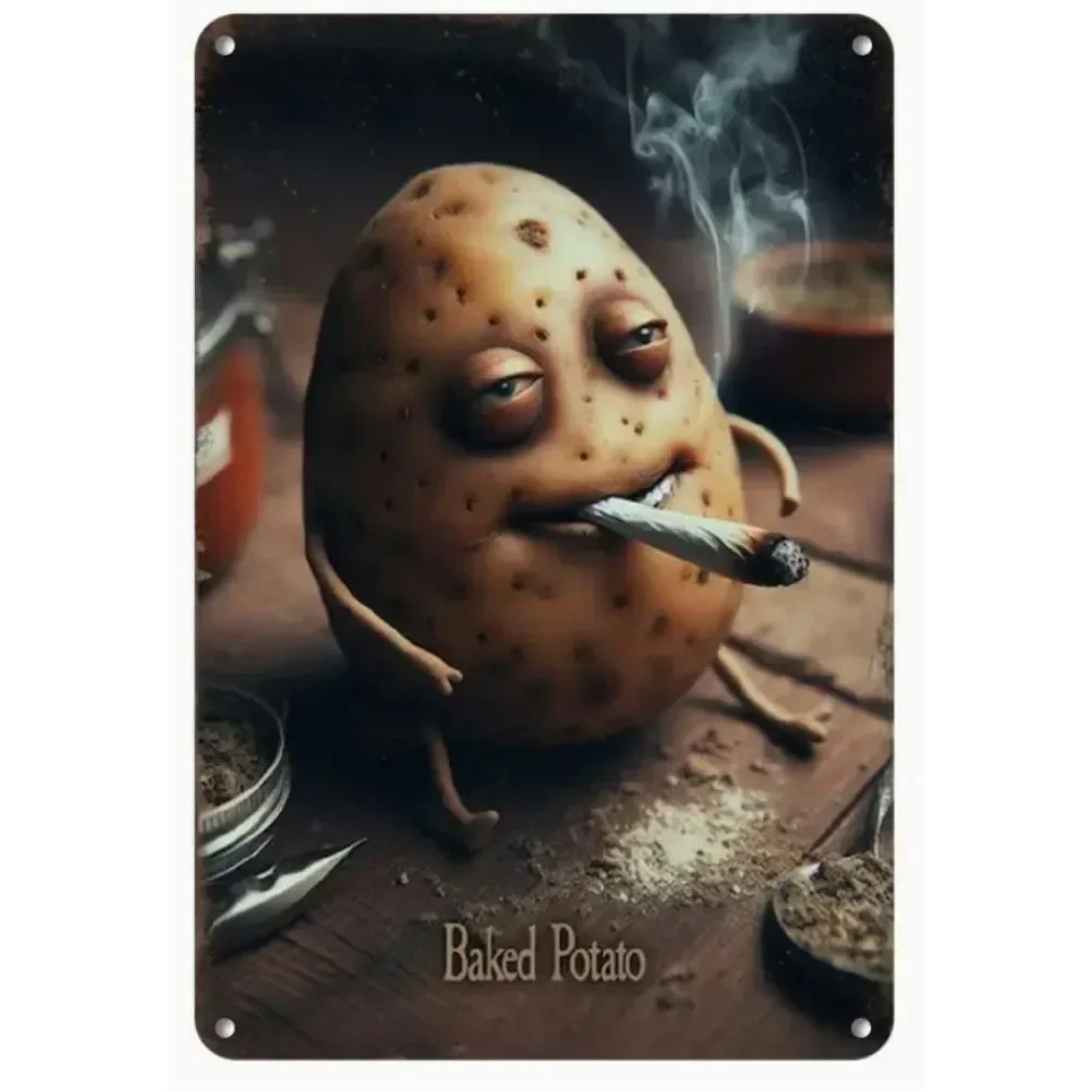 Funny Baked Potato Weatherproof Aluminum Sign (p1295) - Perfect for Baked Potato Stands & Outdoor Cafes