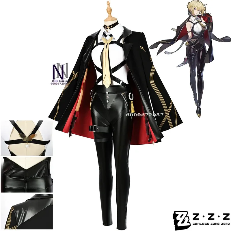

Game Zenless Zone Zero Evelyn Chevalier Cosplay Costume Full Set Leather Pants Anime Clothes Role Play Halloween Party Comic Con
