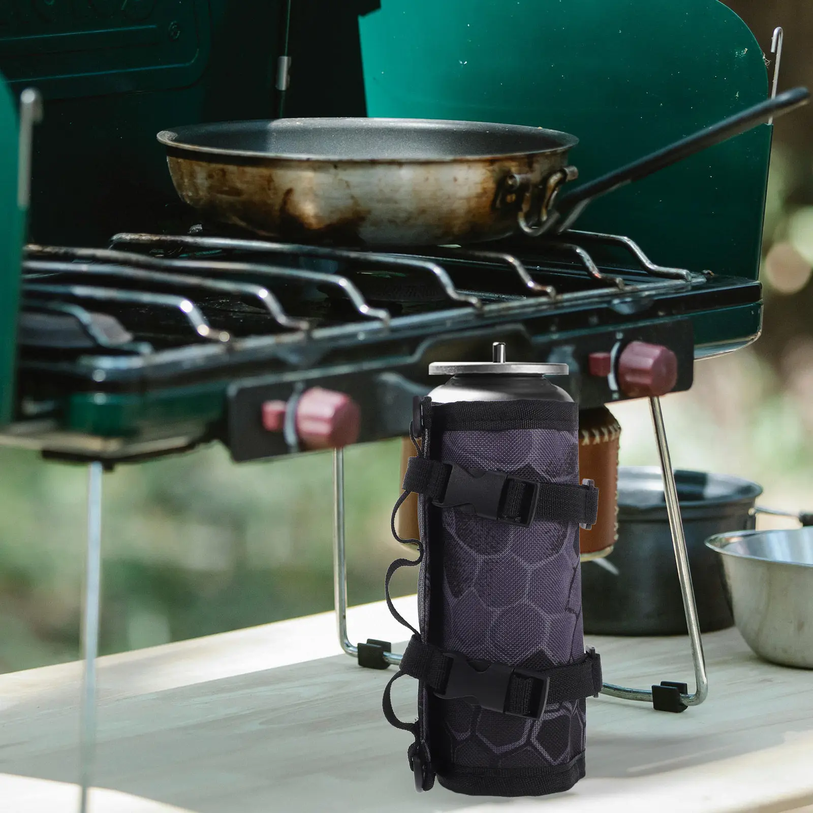 Portable Anti-Drop Propane Tank Storage Bag Camping Gas Canister Holder Adjustable Buckle Sleeve Fuel Bottle Carrier