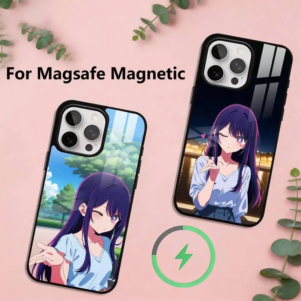 

Anmie W-OSHI NO KO Phone Case Magnetic with Magsafe Wireless Charging For iPhone17,16,15,14,13,12,11 Plus,Pro