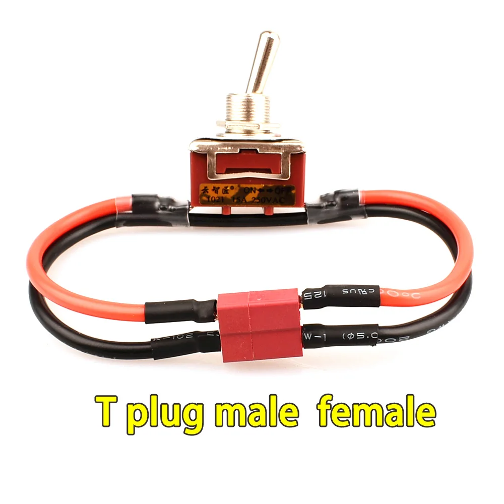 Large Current High Load Switch XT60 XT90 T-Plug Power ON-OFF Toggle 12/14AWG for eBike RC Airplane ESC Motor Connecting Adapter