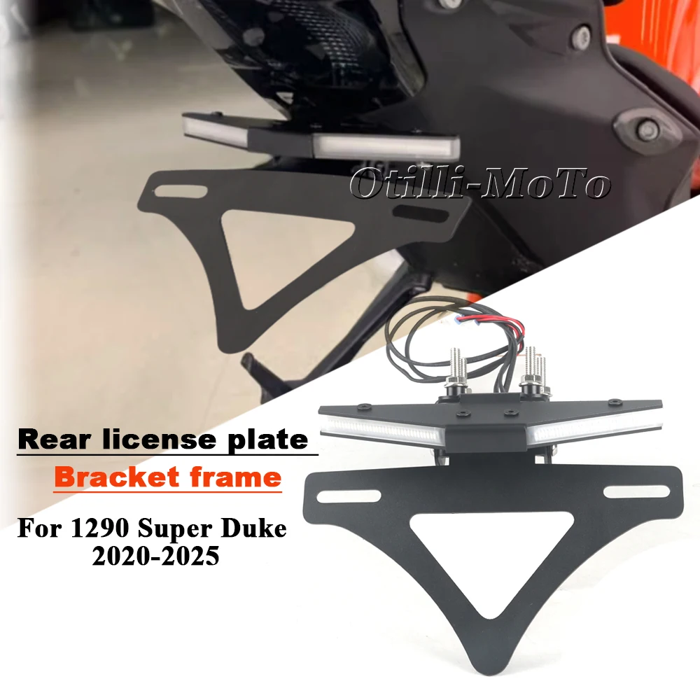 

For 1290 Super Duke R Motorcycle Rear Short Tail Light License Plate Holder Tail Integrated Frame Bracket with LED turn signals
