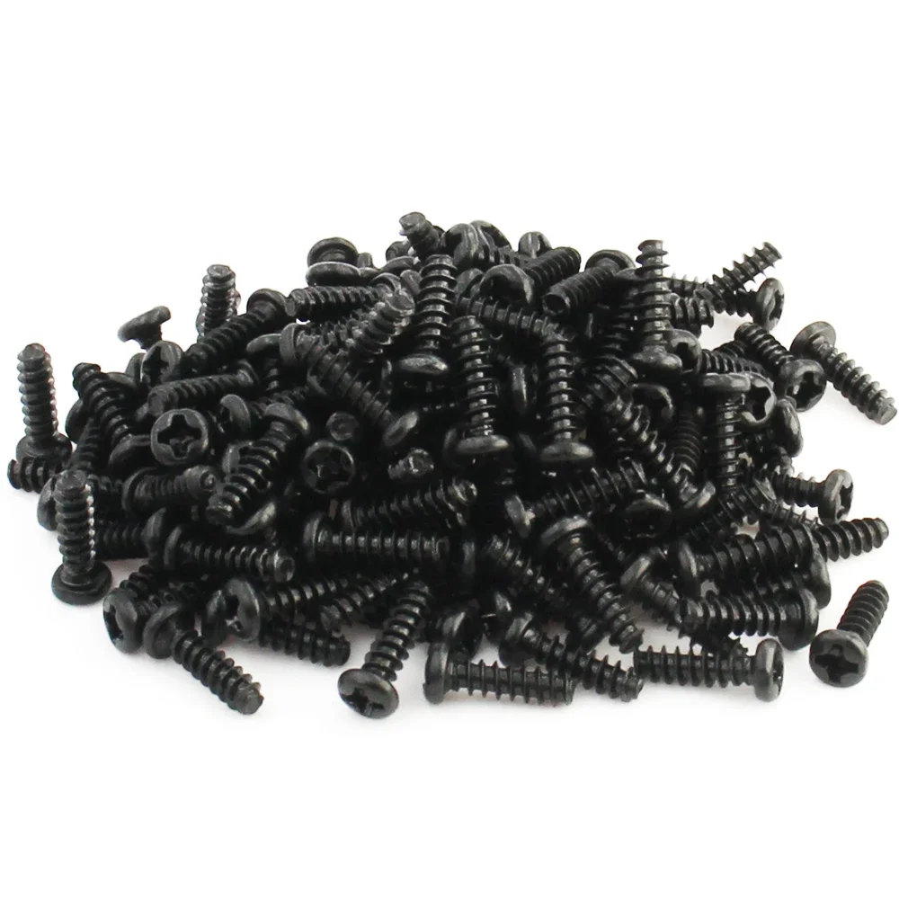 100pcs M1 M1.2 M1.4 M1.7 M2 M2.3 M2.6 M3 M3.5 M4 M5 Black Carbon Steel Phillips Cross Recessed Pan Head Self-tapping Screw