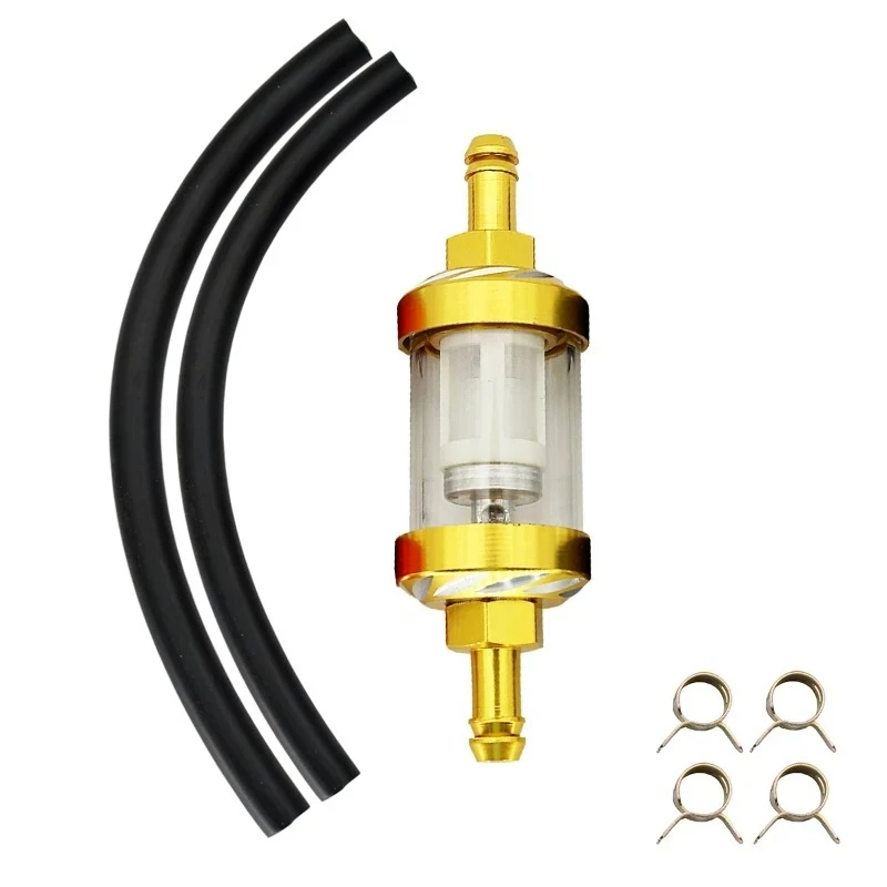 

8mm CNC Glass Gas Fuel Gasoline Oil Filter for KTM Honda Yamaha Kawasaki ATV 125/140/150/160cc EXC CRF70 90 110 TTR100 110 KLX65