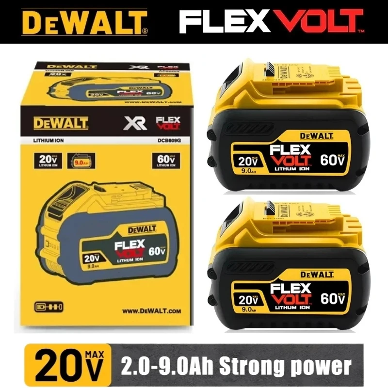 Original Flexvolt DEWALT 20V/60V Battery, for DCB606 DCB205 DCB206 DCB609 Power Tool 20V Battery, 5AH 6AH 9AH Dewalt Battery