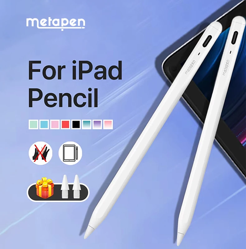 MetaPen A8 Stylus Pen For Apple Pencil 2018-2026 with Faster Charge, Tilt Sensitivity, Pixel Precision for iPad A16 Air Pro11/13