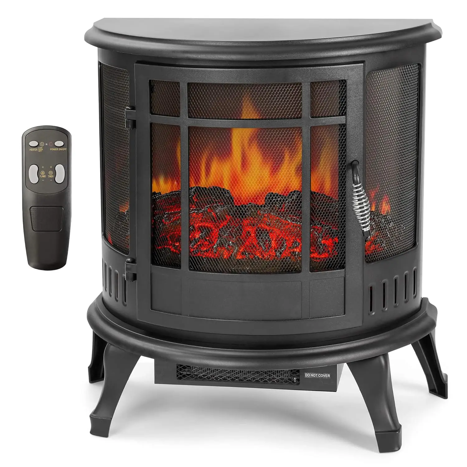 

25-дюймовый отдельностоящий электрический камин-обогреватель - Инфракрасные каминные обогреватели с реалистичным 3D-эффектом пламени и дров, настраиваемые под заказ