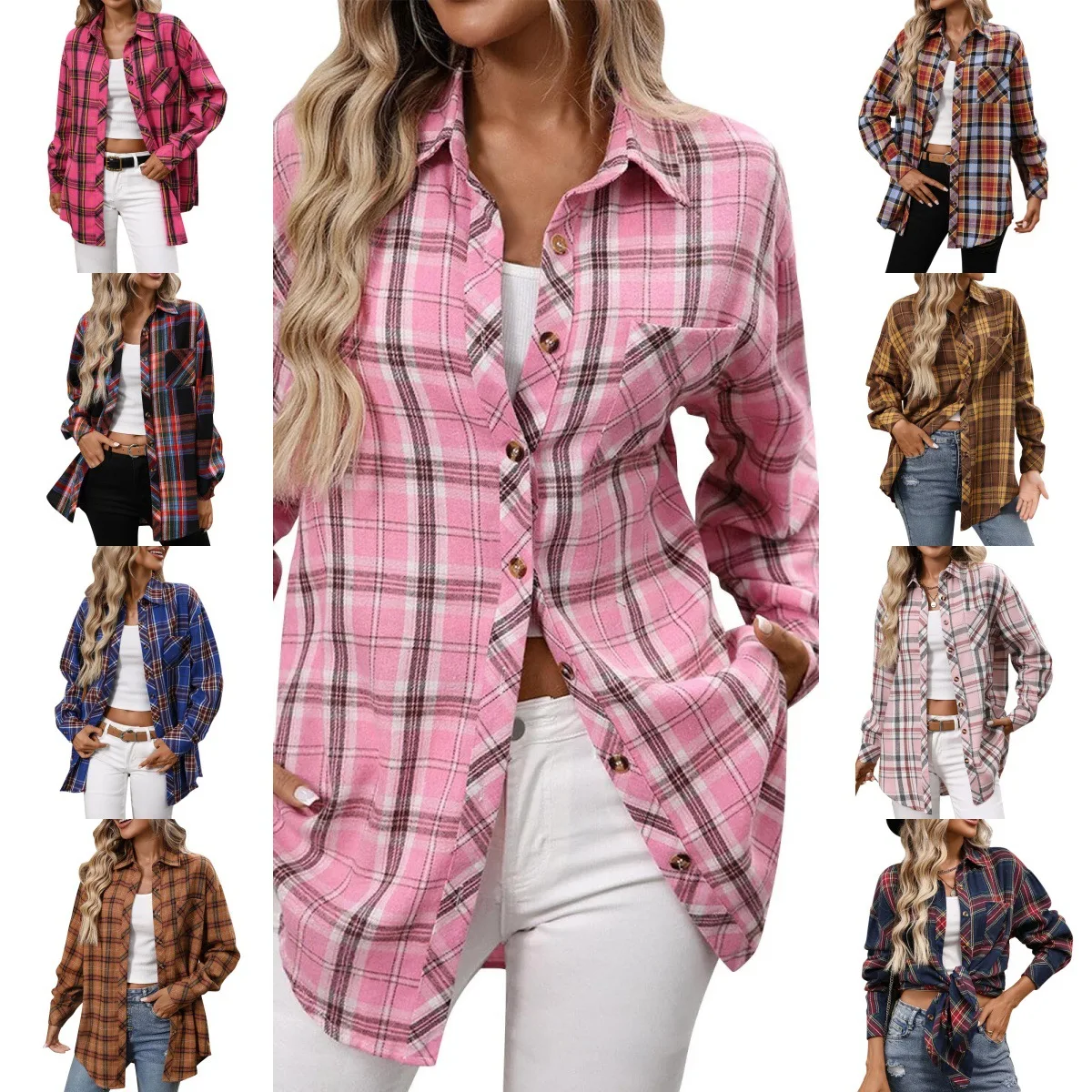 

Cheered Retro Women's Long Sve irt Autumn New Sle Loose Fit Knitted Polyester Fiber Thin Model for Middle-Aged Women