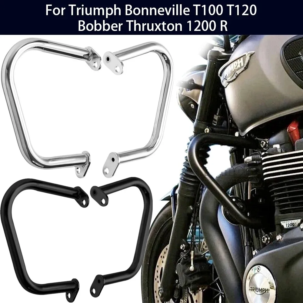 Motorcycle Engine Guard Highway Crash Bar Protection Bumper For Triumph Bonneville T100 T120 Thruxton 1200 R Street Twin, Bobber