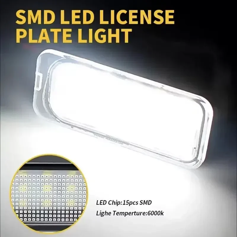 ANGRONG 2x LED رقم الترخيص لوحة ضوء Canbus لسيتروين C2 C3 C5 C6 C8 وبيجو 106 1007 207CC 307 308 3008 406 508 607 #5