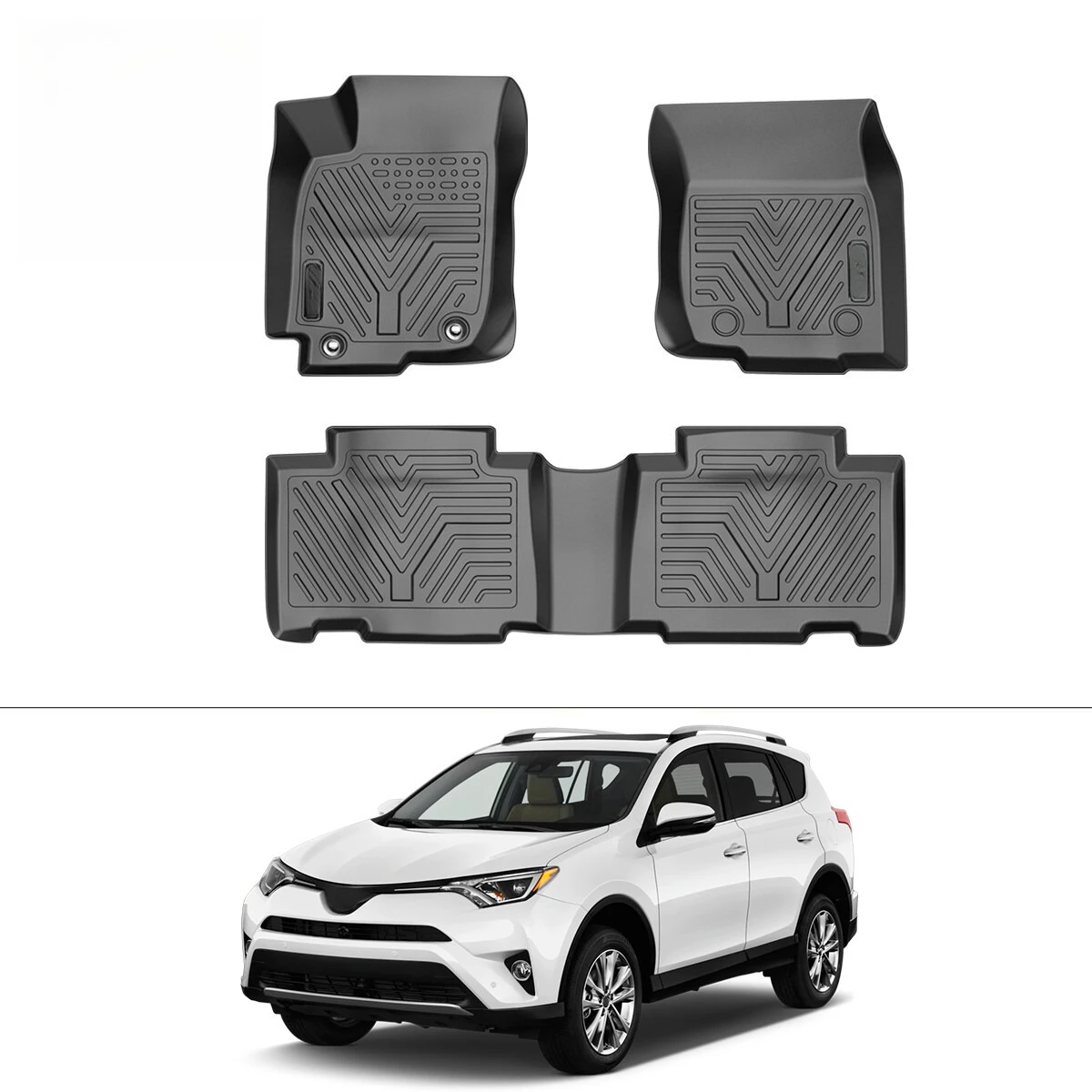 

3D Car Floor Mats Floor Liners for 2013-2018 Toyota RAV4 All Weather TPE Rubber